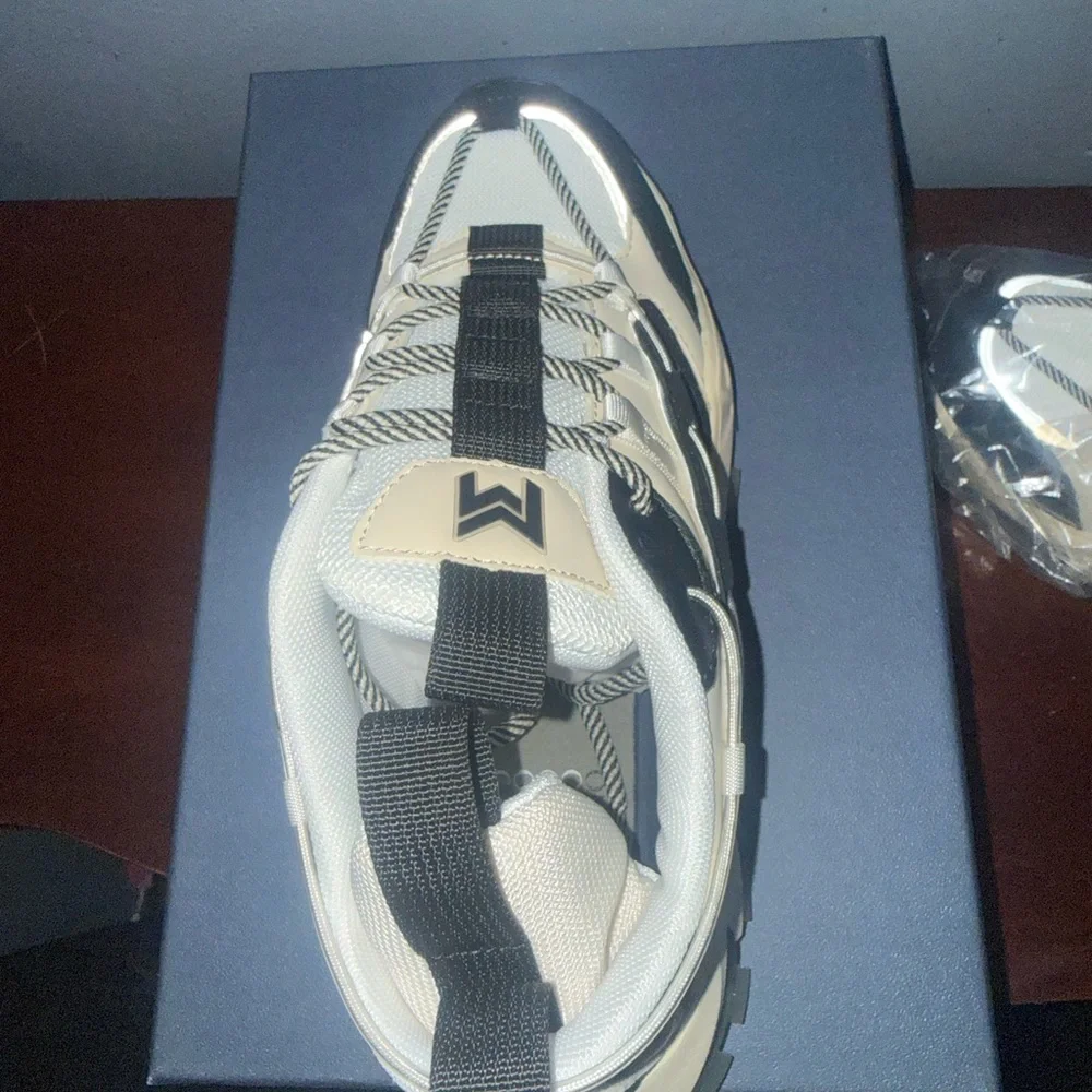 Men's Black and Cream Sneakers - Picture 2 of 6